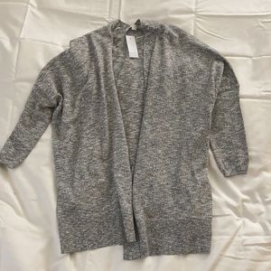 Loft shimmer grey dolman drape cardigan